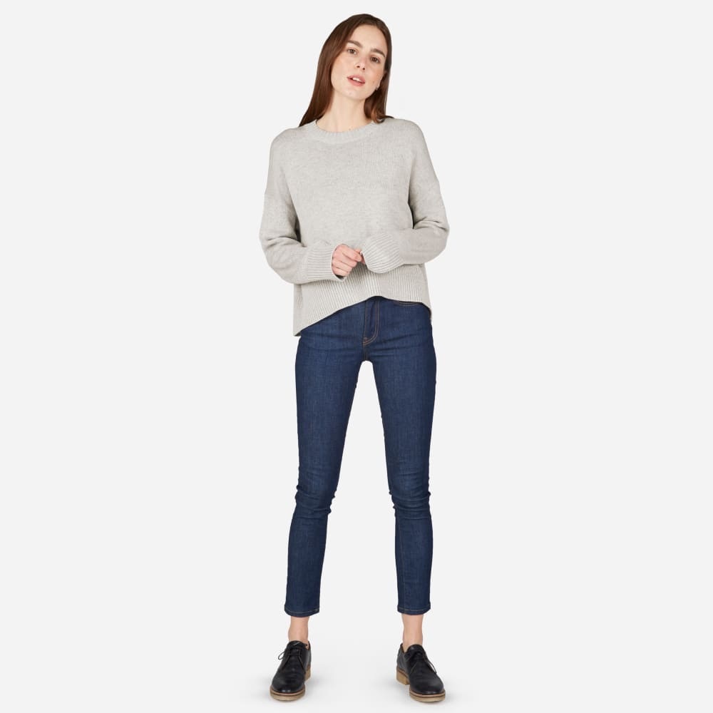 Everlane Cropped Cotton Sweater - Grey (XXS)